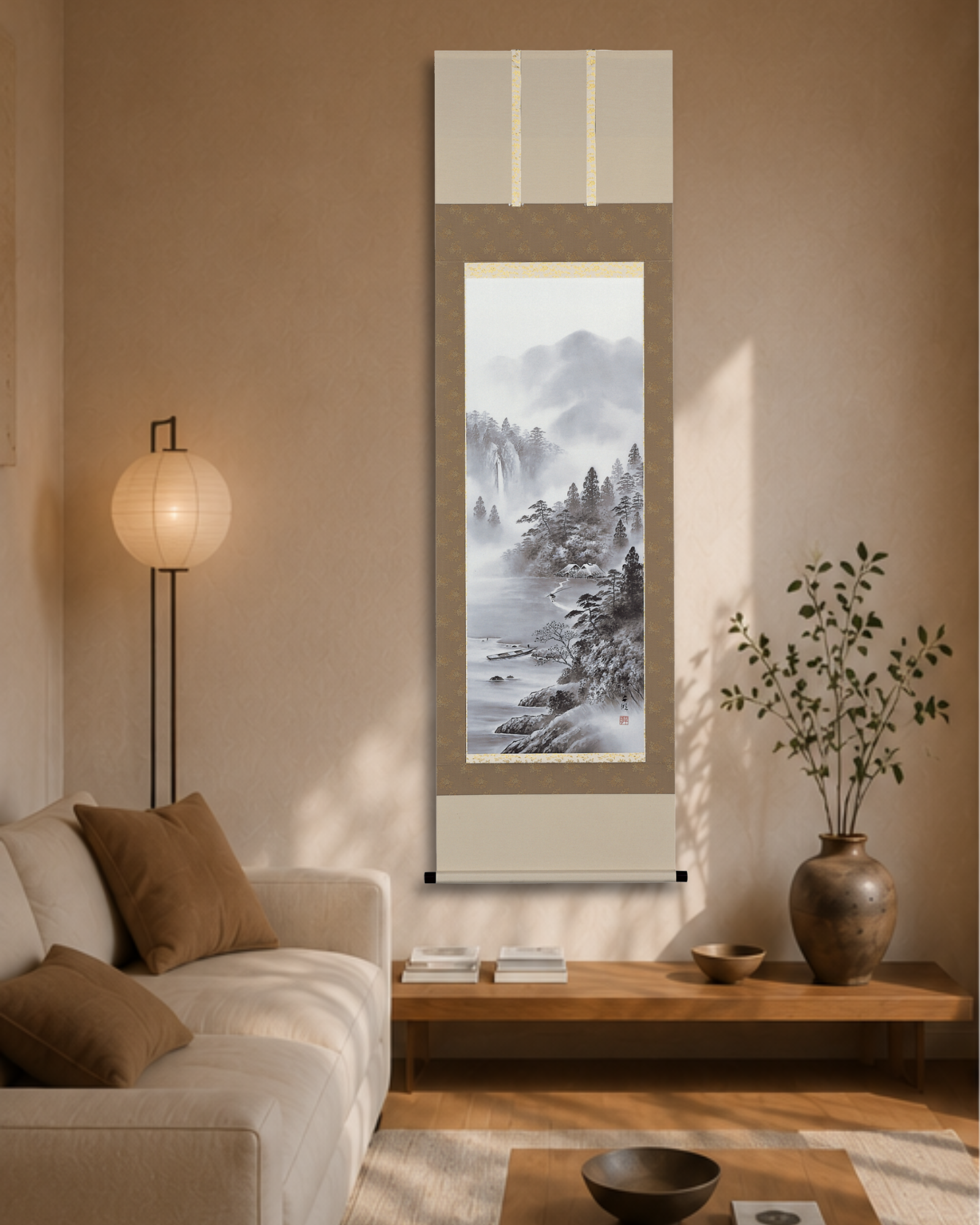 Misty Mountain Waters – Zen Kakejiku