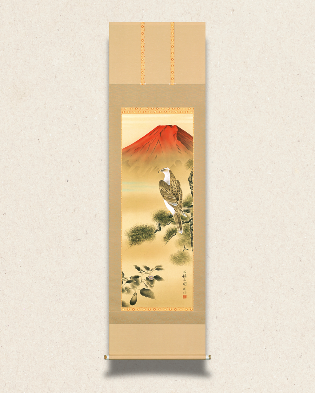 鷹 ― 赤富士の吉兆