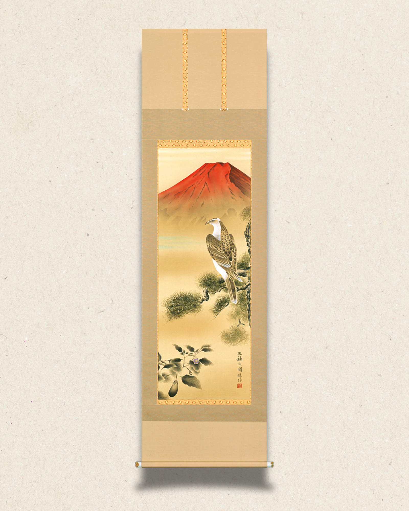 鷹 ― 赤富士の吉兆
