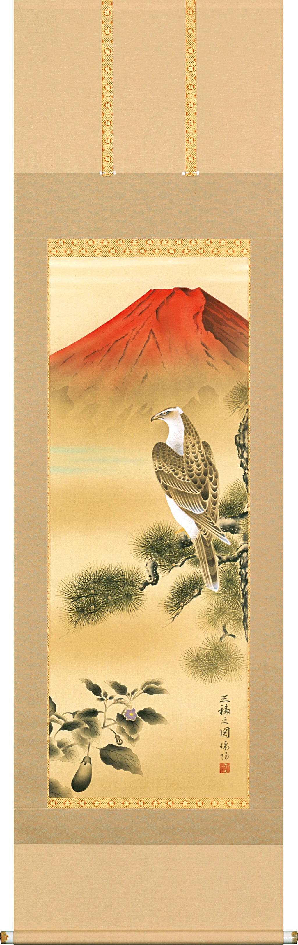 鷹 ― 赤富士の吉兆