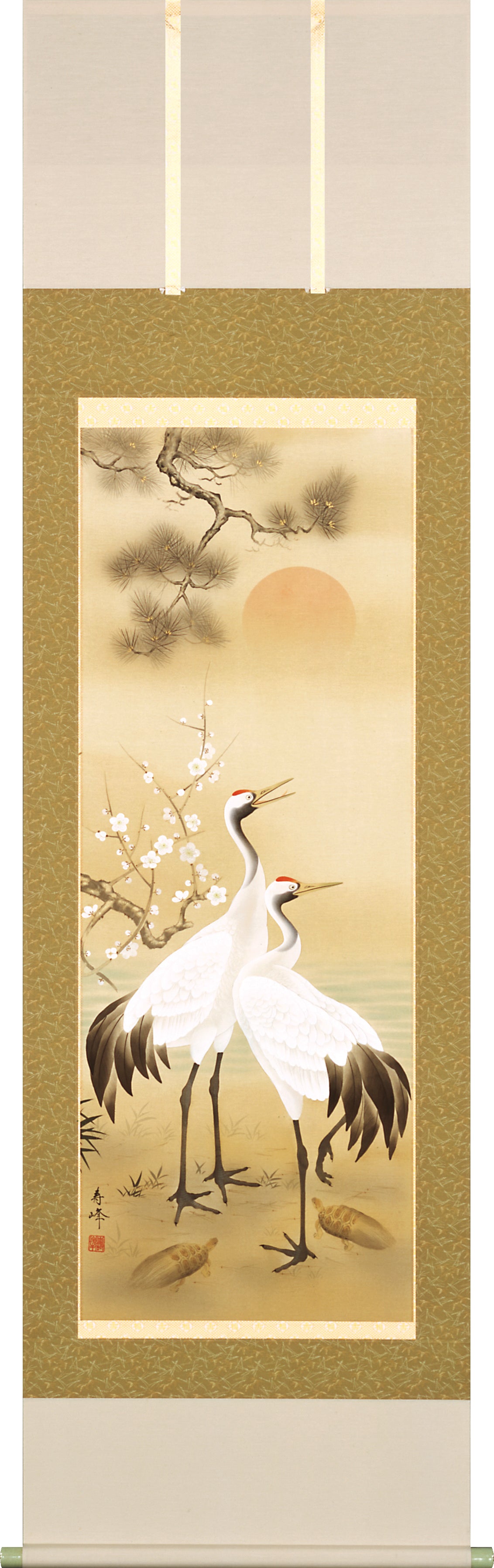 Cranes at Sunrise – Zen Kakejiku